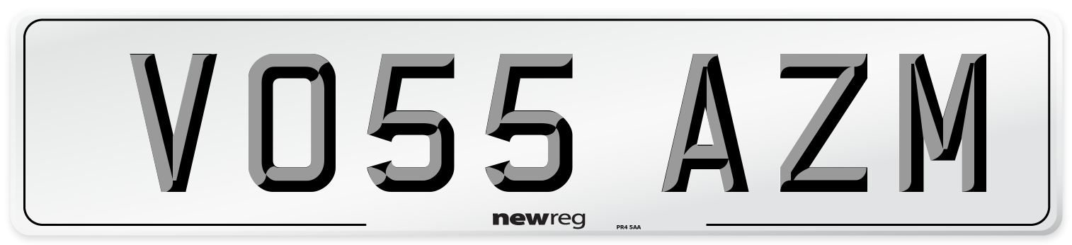 VO55 AZM Number Plate from New Reg